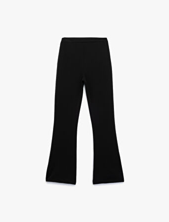 Slim Fit Yırtmaç Detaylı İspanyol Paça Pantolon