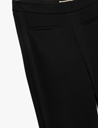 Slim Fit Yırtmaç Detaylı İspanyol Paça Pantolon
