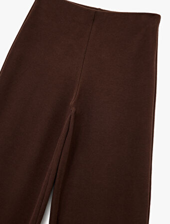 Modal Kumaş Düz Geniş Paça Kumaş Pantolon