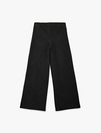 Modal Kumaş Düz Geniş Paça Kumaş Pantolon