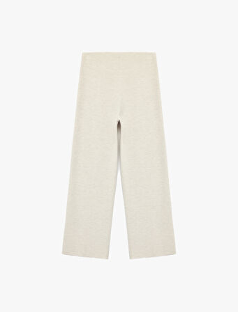 Normal Bel Nervürlü Bol Paça Pantolon
