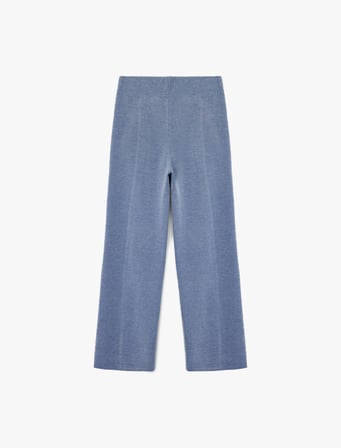 Normal Bel Nervürlü Bol Paça Pantolon