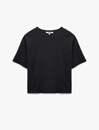 Regular Fit Kısa Kollu Bisiklet Yaka Basic Tişört