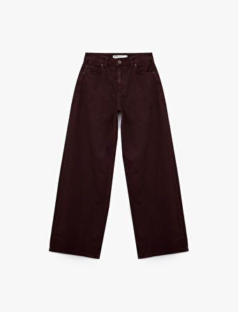 Pamuklu Bol Kesim Geniş Paça Jean Pantolon - Loose Straight Fit Jean