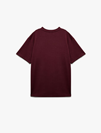 Pamuklu Kısa Kollu Pike Tok Kumaş Bisiklet Yaka Basic Oversize Tişört