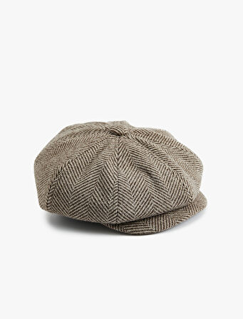 Geometrik Desenli Kasket Şapka