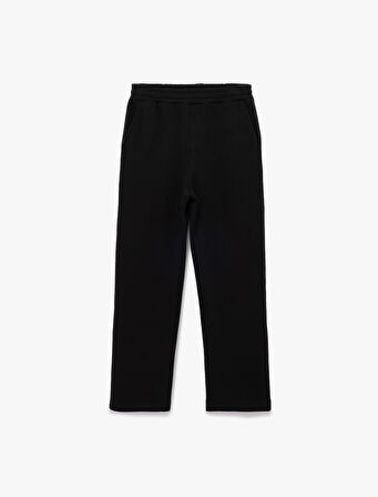 Straight Fit Cep Detaylı Şardonlu Beli Lastikli Eşofman Altı