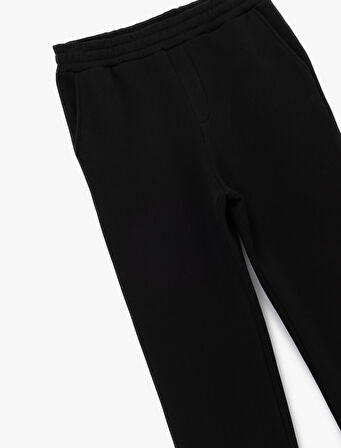 Straight Fit Cep Detaylı Şardonlu Beli Lastikli Eşofman Altı