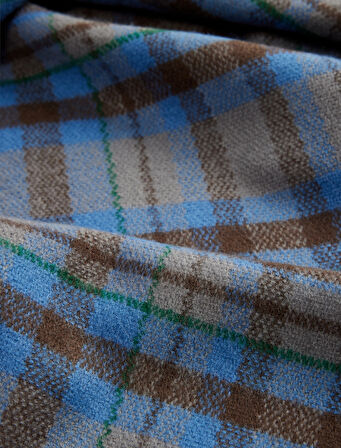 Püsküllü Uzun Ekoseli Atkı