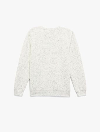 Uzun Kollu Nakışlı Bisiklet Yaka Sweatshirt