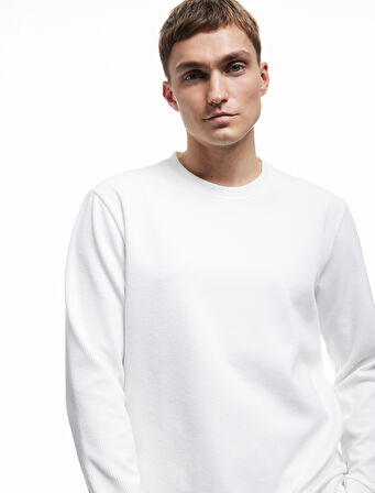 Uzun Kollu Bisiklet Yaka Basic Sweatshirt