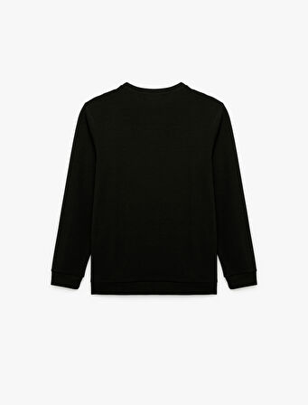 Pamuklu Uzun Kollu Basic Bisiklet Yaka Sweatshirt
