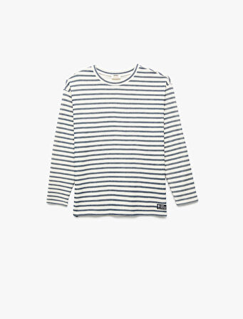 Pamuklu Uzun Kollu Bisiklet Yaka Tişört