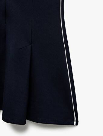 Kısa Kollu Fermuar Kapamalı Gömlek Yaka Elbise