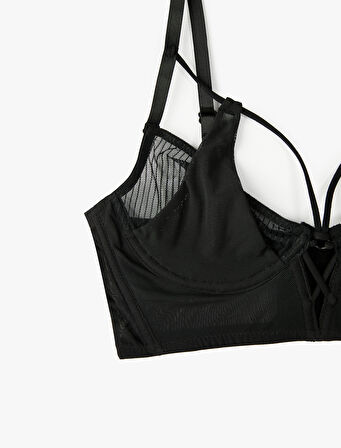 Rahat Kalıp Tül Detaylı Dolgusuz Balenli Sütyen