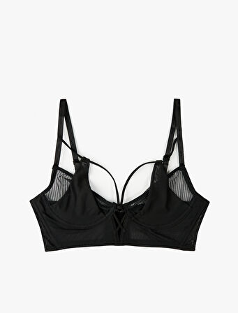 Rahat Kalıp Tül Detaylı Dolgusuz Balenli Sütyen