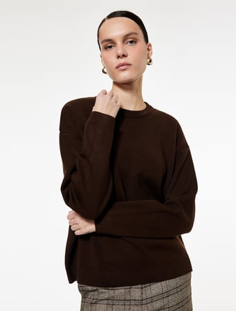 Bisiklet Yaka Uzun Kollu Triko Oversize Kazak
