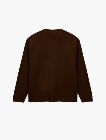 Bisiklet Yaka Uzun Kollu Triko Oversize Kazak