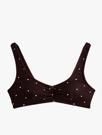 Kaşkorse Viskon Kumaş Puantiyeli Bralet Sütyen