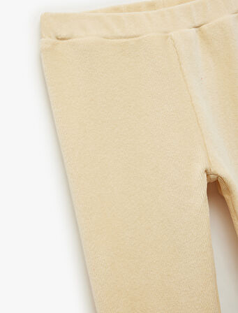 Beli Lastikli Yüksek Bel Basic Kadife Tayt