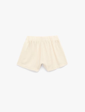 Beli Bağcıklı Cepli Mini Keten Şort