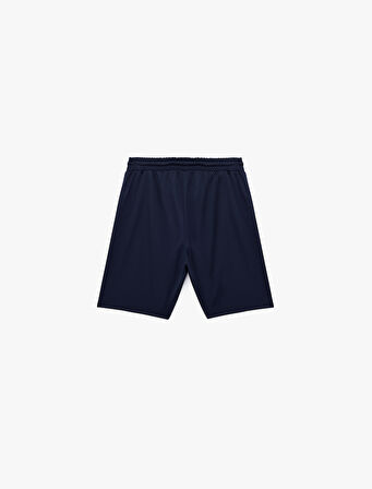 Baskılı Cep Detaylı Beli Bağcıklı Spor Şort