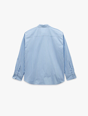 Klasik Yaka Uzun Kollu Oversize Poplin Gömlek