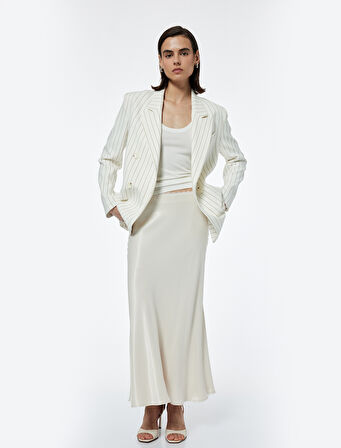  Regular Fit Midi Boy Balık Kesim Saten Etek