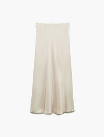  Regular Fit Midi Boy Balık Kesim Saten Etek