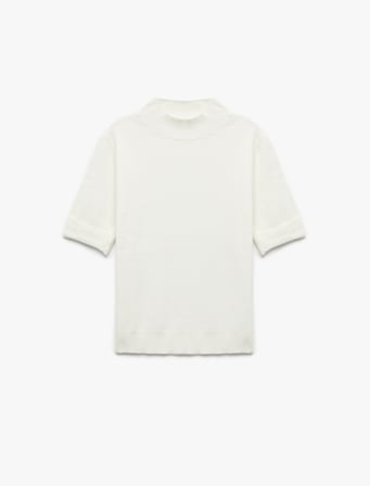 Kısa Kollu Dik Yaka Triko Oversize Kazak