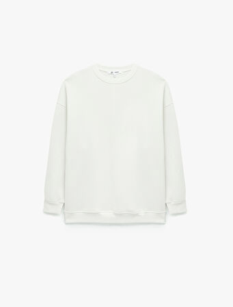 Rahat Kalıp Uzun Kollu Bisiklet Yaka Pamuklu Basic 2'li Sweatshirt Seti