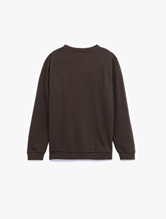 Pamuklu Uzun Kollu Basic Bisiklet Yaka Sweatshirt