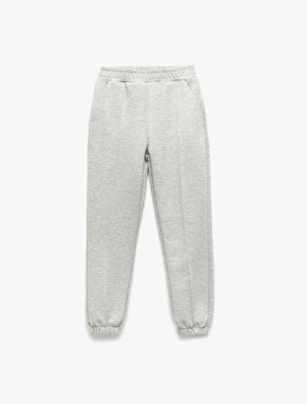 Beli Lastikli Cepli Basic Jogger Eşofman Altı