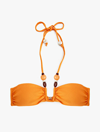 Straplez Aksesuarlı Bikini Üstü