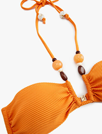 Straplez Aksesuarlı Bikini Üstü