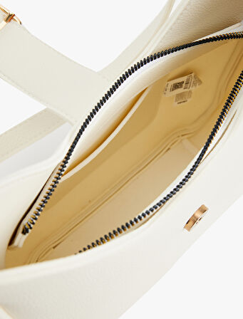 Metal Tokalı Fermuarlı Suni Deri Tote Çanta