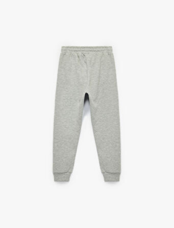 Baskılı Şardonlu Cep Detaylı Beli Bağcıklı Jogger Eşofman Altı