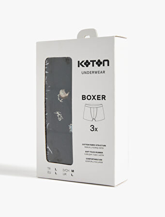 Lisanslı Rick and Morty Baskılı Pamuklu 3'lü Boxer Seti