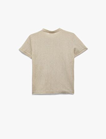 Viskon Karışımlı Düğmeli Kısa Kollu Hakim Yaka Tişört