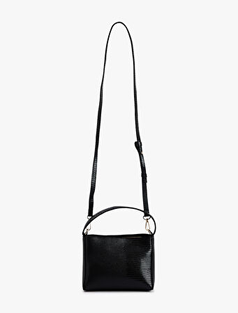 Suni Deri Saplı Askılı Fermuarlı Omuz Çantası