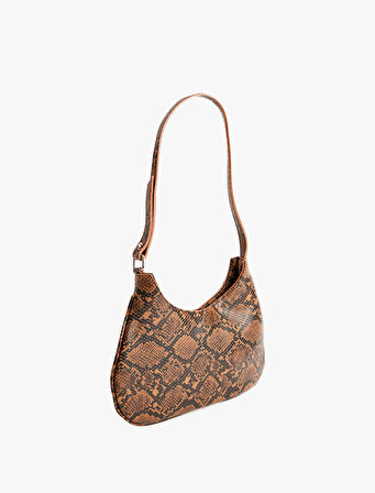 Askılı Yılan Derisi Görünümlü Omuz Çantası