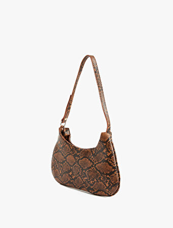 Askılı Yılan Derisi Görünümlü Omuz Çantası