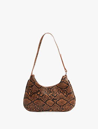 Askılı Yılan Derisi Görünümlü Omuz Çantası