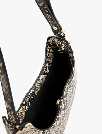 Askılı Yılan Derisi Görünümlü Omuz Çantası