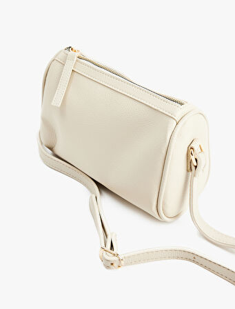 Fermuarlı Suni Deri Askılı Çapraz Çanta