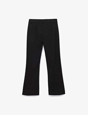 Slim Fit Düğmeli İspanyol Paça Kumaş Pantolon