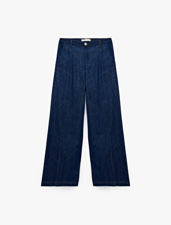 Pamuklu Yüksek Bel Geniş Paça Denim Pantolon - Bianca Wide Leg Jeans