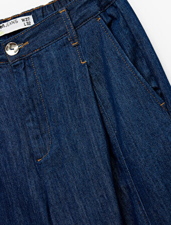 Pamuklu Yüksek Bel Geniş Paça Denim Pantolon - Bianca Wide Leg Jeans