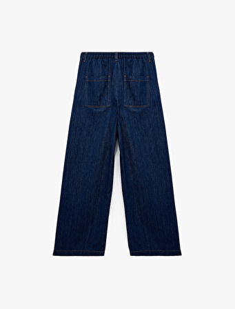 Pamuklu Yüksek Bel Geniş Paça Denim Pantolon - Bianca Wide Leg Jeans