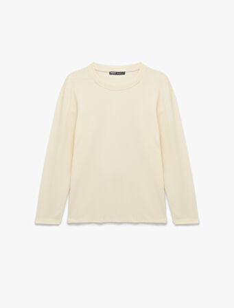 Pamuklu Bisiklet Yaka Basic Uzun Kollu Tişört